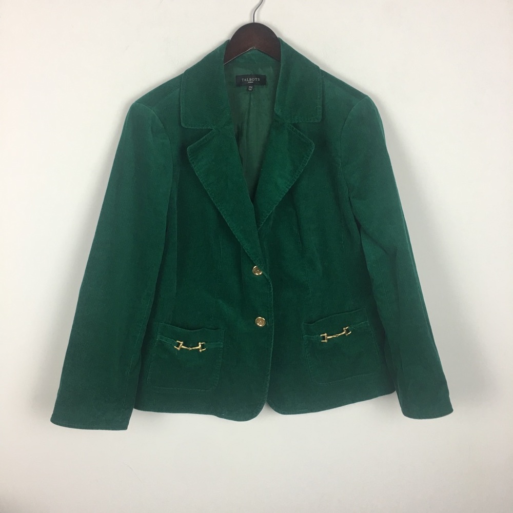 Talbots Corduroy Horsebit Blazer Size 14W
